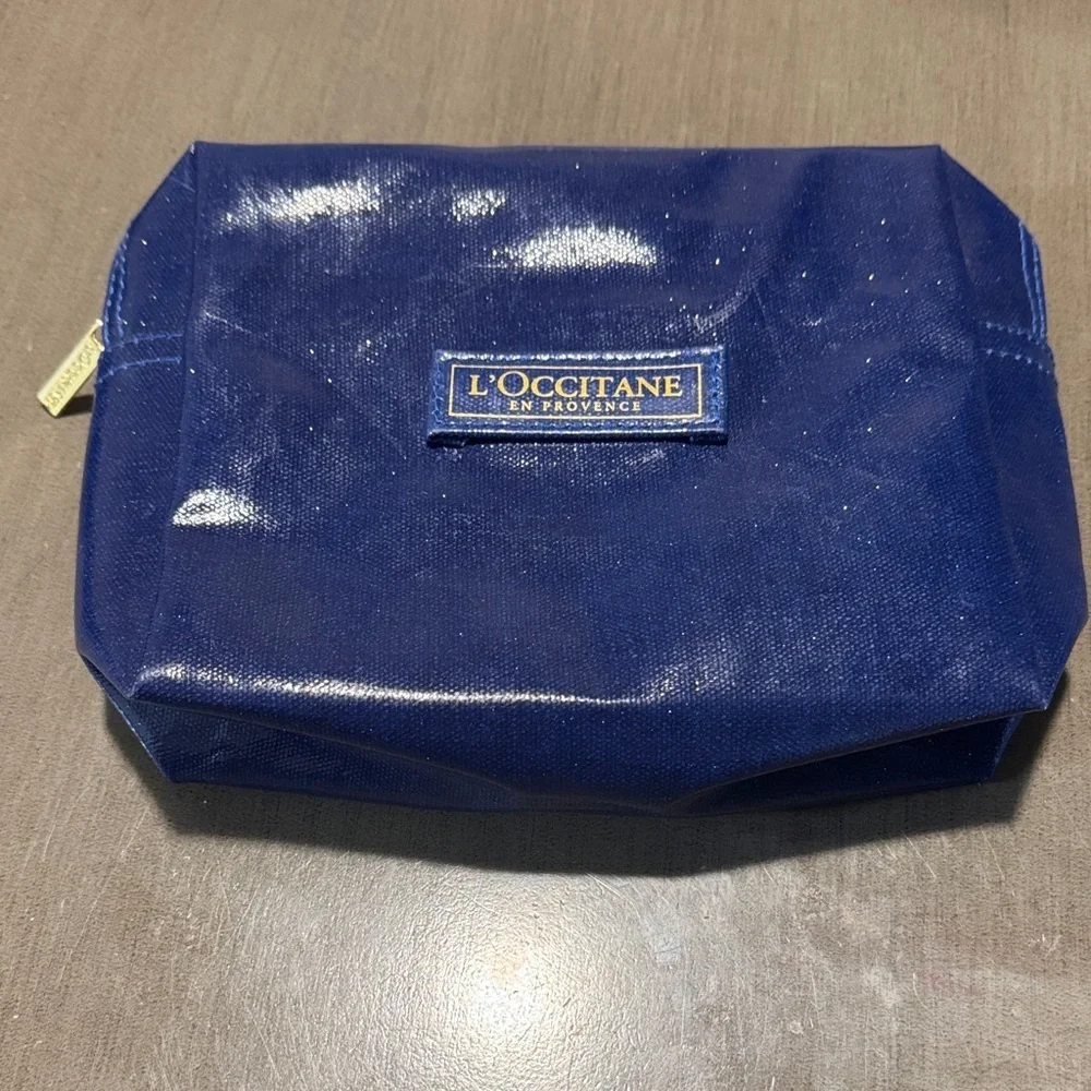 L'OCCITANE Shiny Navy Blue Cosmetic Pouch